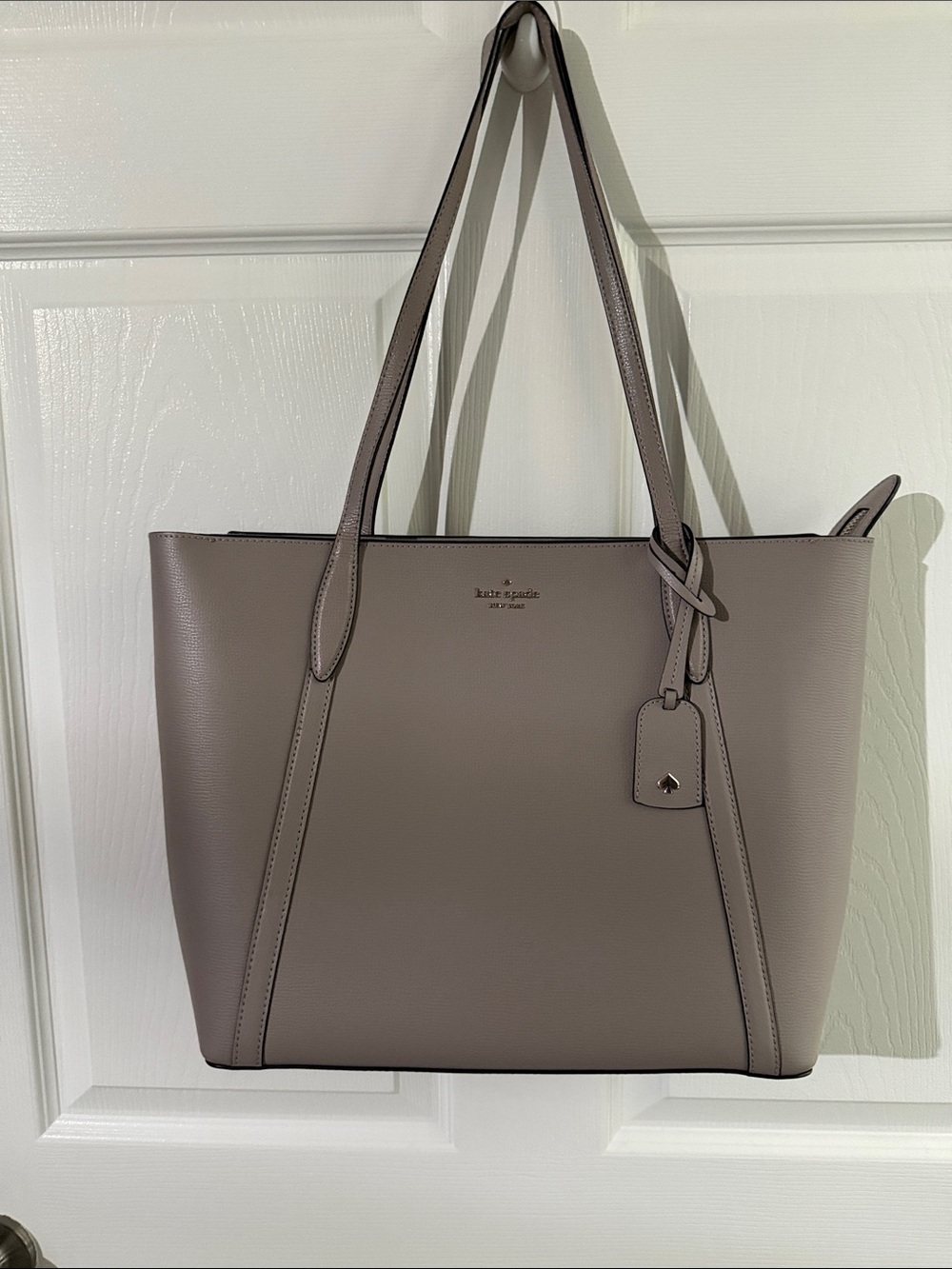 Kate Spade Pebbled Leather Tote in Taupe Gray